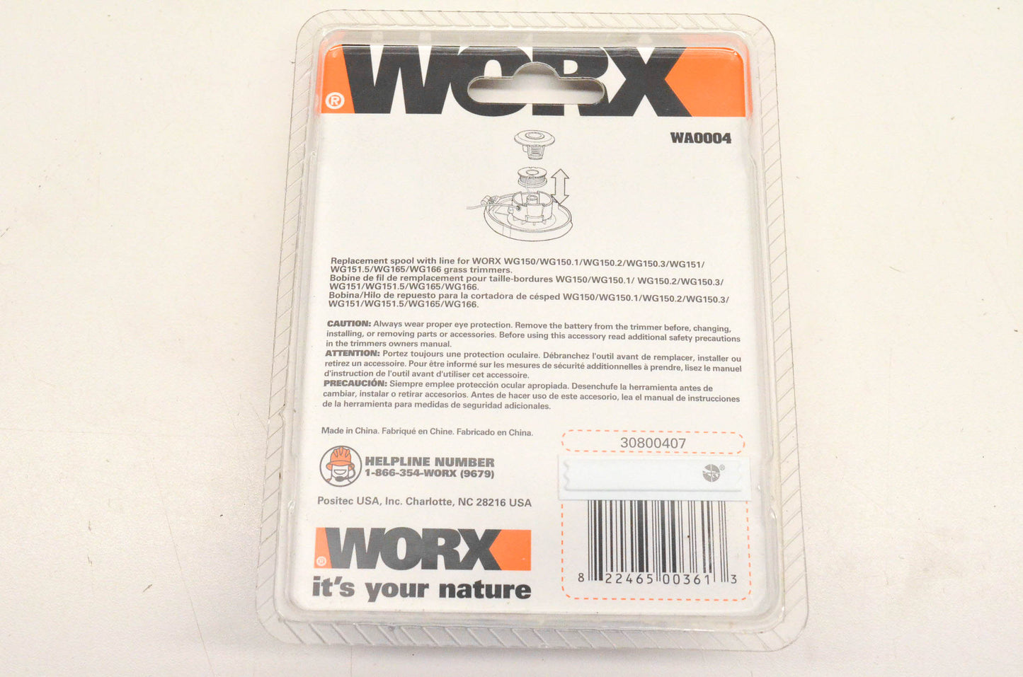 Worx 30800407 WA0004 Replacement Spool Line NOS