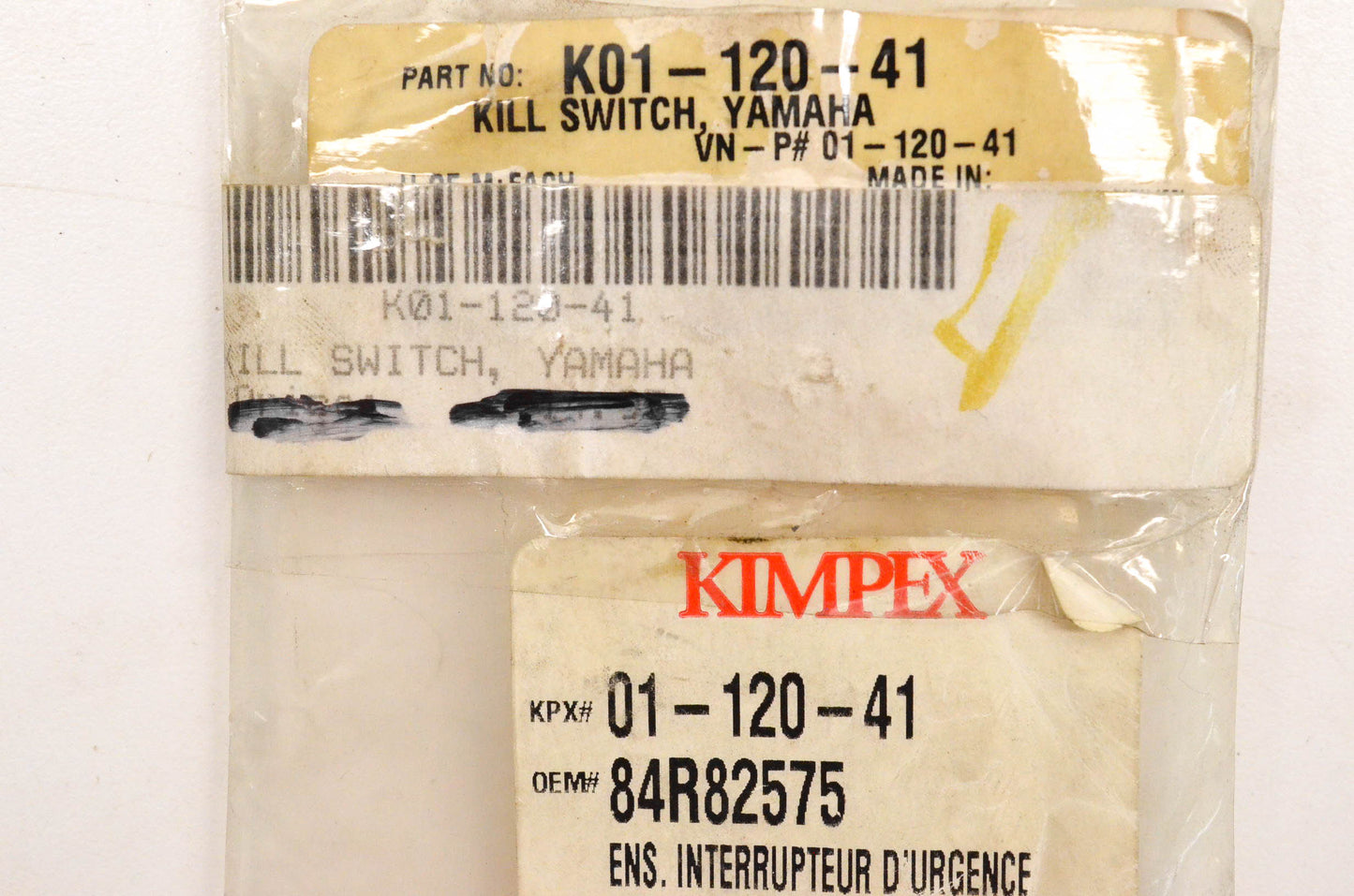 Kimpex 01-120-41, 84R82575 Kill Switch NOS