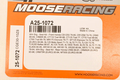 Moose Racing A25-1072, 25-1072 Wheel Bearing Seal Kit NOS