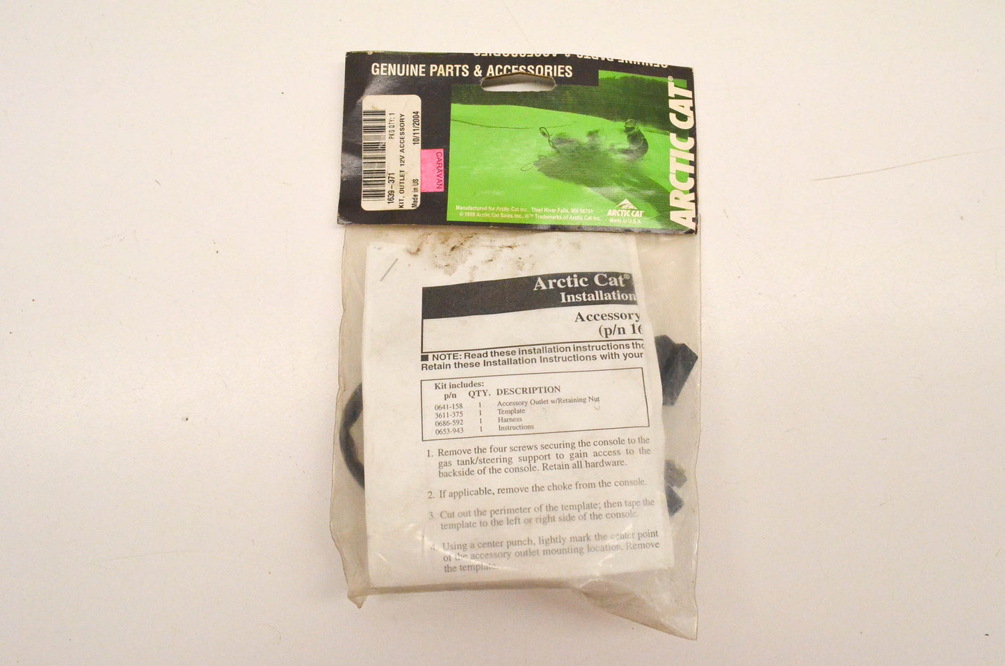 New OEM Arctic Cat 1639-371 12v Outlet Accessory Kit NOS