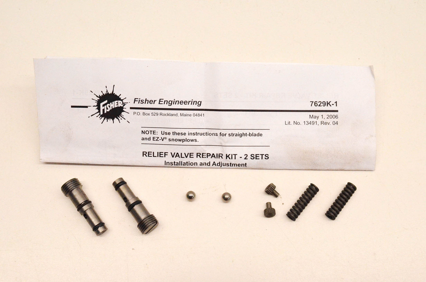 Fisher 7629K 7629K-2 Relief Valve Repair Kit Set NOS