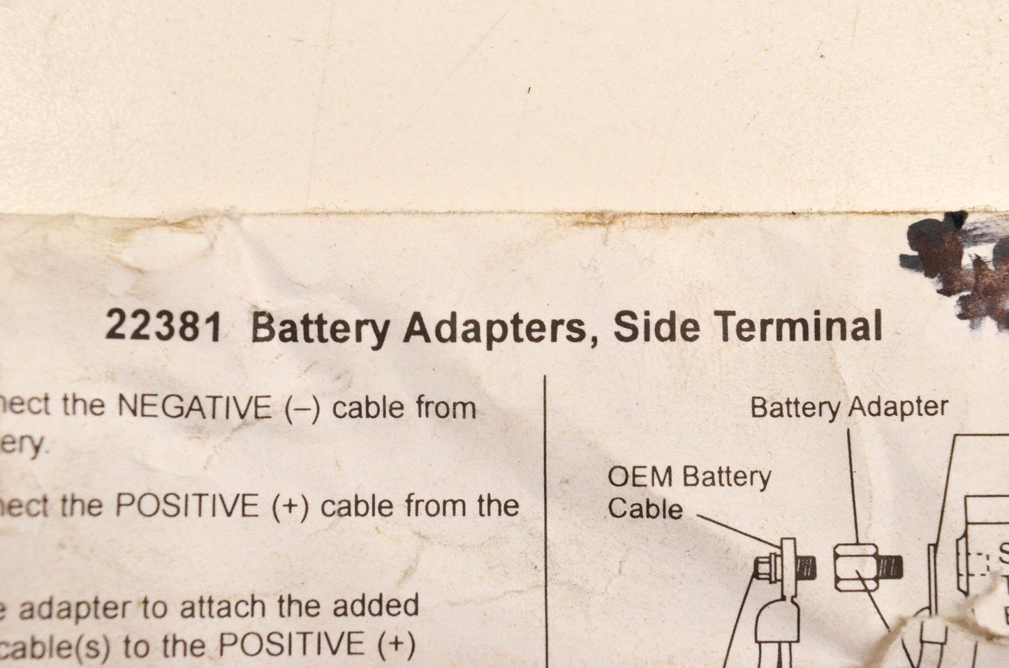 Western 22381 Side Terminal Battery Adapters NOS