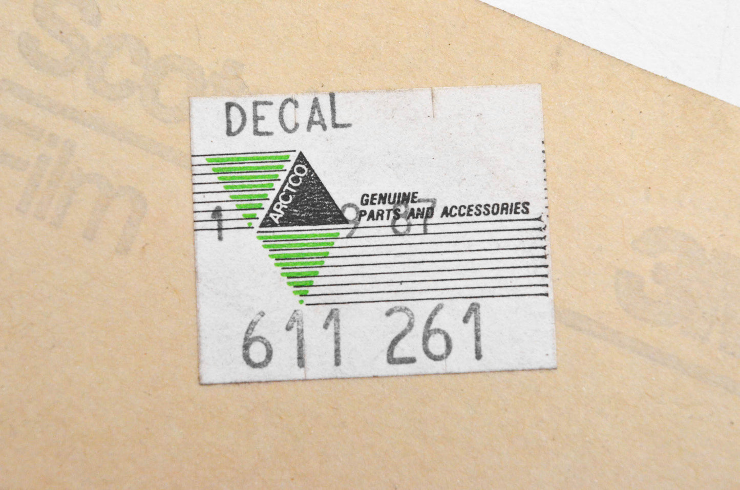 New OEM Arctic Cat 0611-261 Left Fender Decal NOS