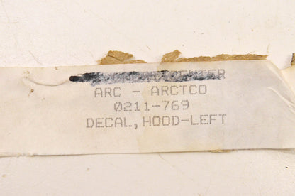 New OEM Arctic Cat 0211-769 Left Hood Decal NOS
