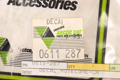 New OEM Arctic Cat 0611-287 Left Nosecone Decal NOS