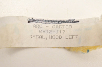 New OEM Arctic Cat 0212-117 Left Hood Decal NOS