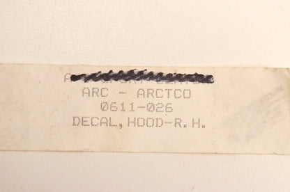 New OEM Arctic Cat 0611-026 Right Hood Decal NOS