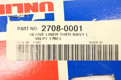 Parts Unlimited 2708-0001, 1780-L Glove Liner Ther Navy L NOS