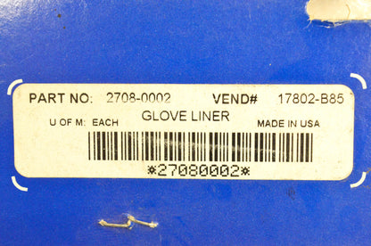 Parts Unlimited 2708-0002, 17802-B85 Glove Liner NOS