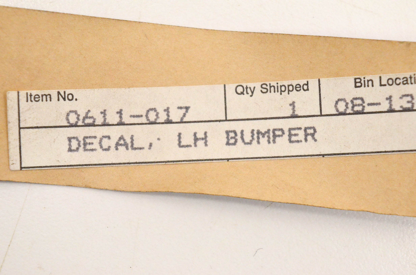 New OEM Arctic Cat 0611-017 Left Bumper Decal NOS