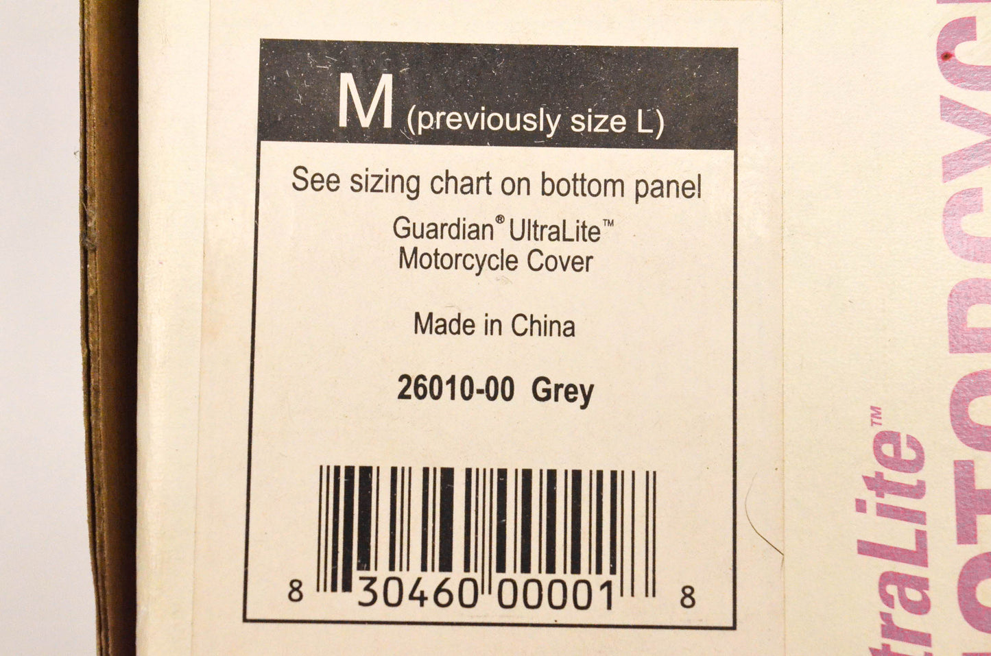 Dowco 26010-00 Guardian UltraLite Motorcycle Cover Grey NOS