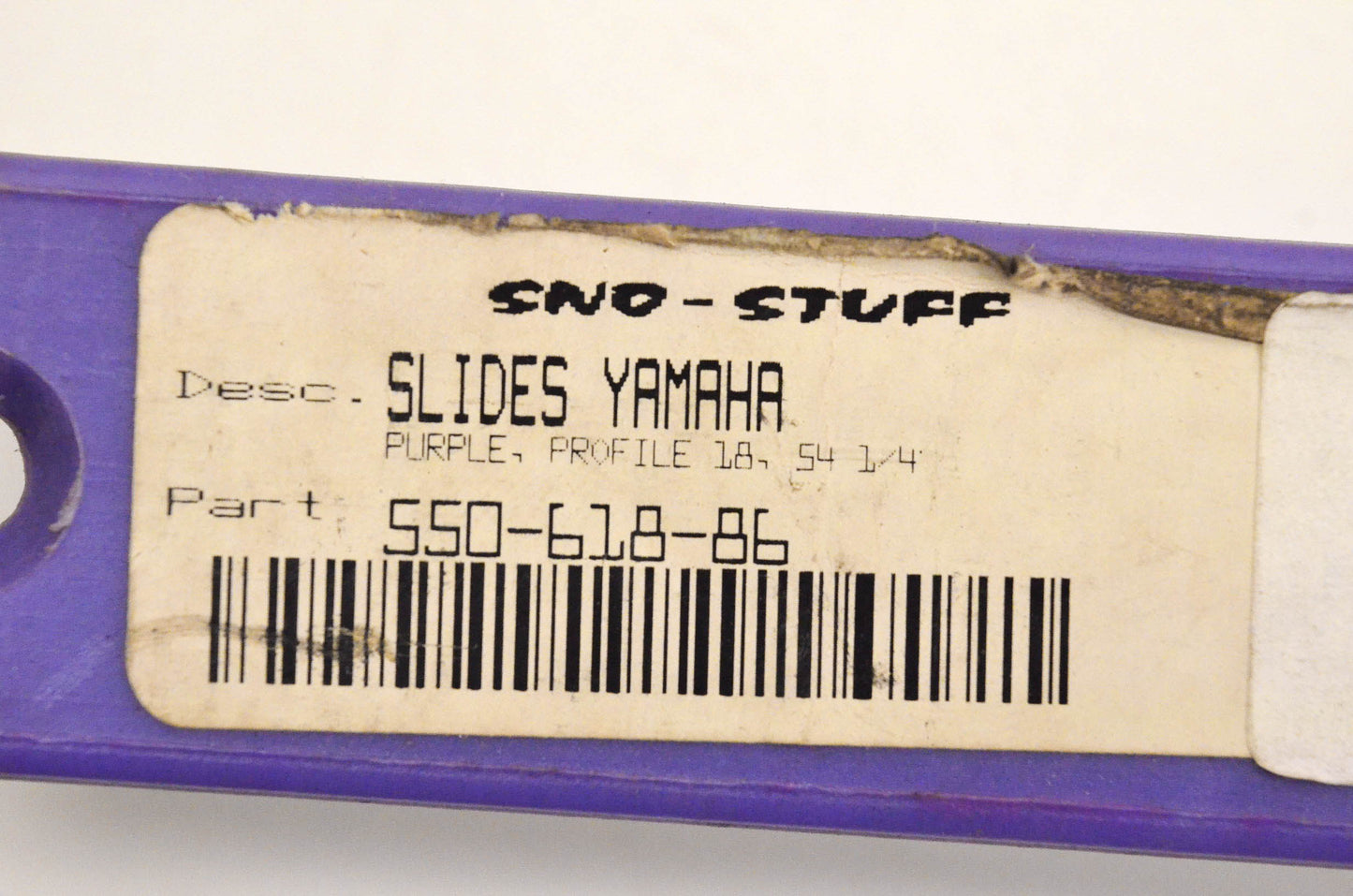 Sno Stuff 550-618-86, 550-61886 Yamaha Hyfax Slide 54.25" Purple NOS