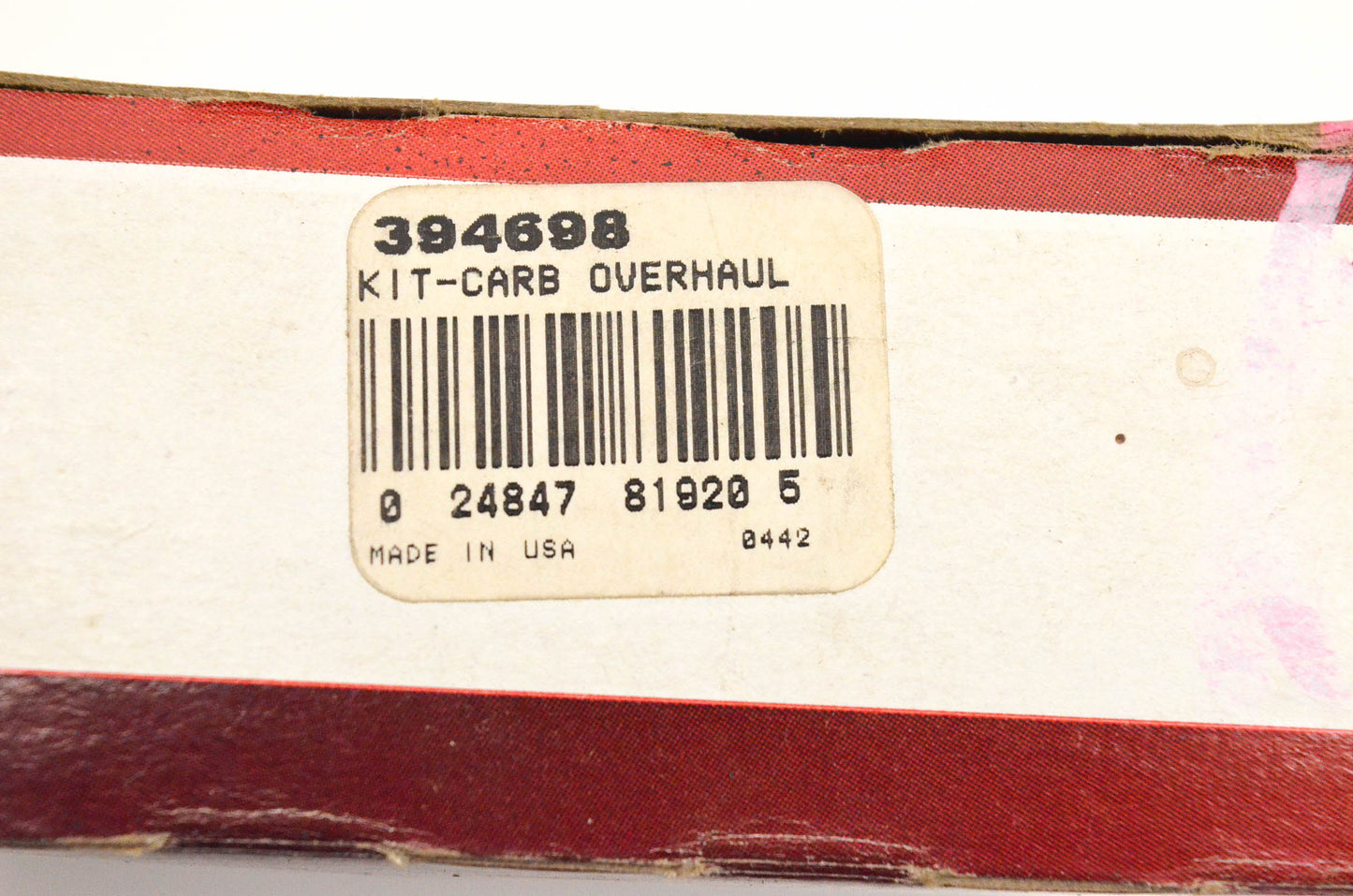 New OEM Briggs & Stratton 394698 Carburetor Overhaul Kit NOS