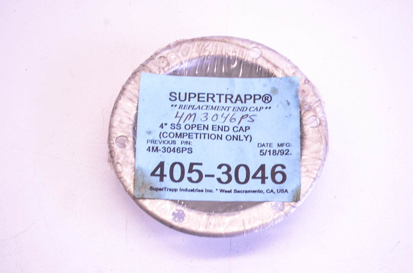 Supertrapp 405-3046 4" Open End Cap NOS