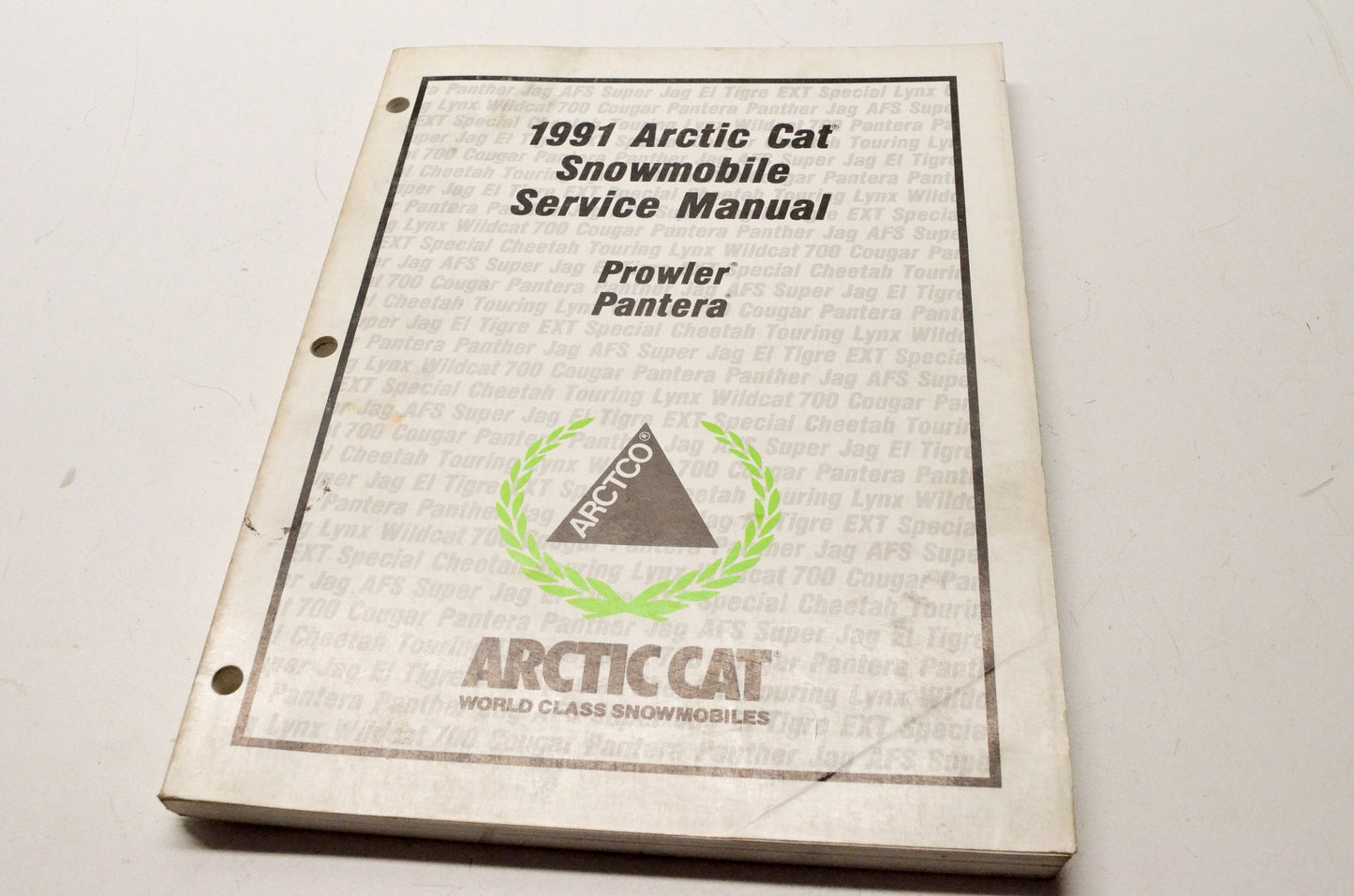 OEM Arctic Cat 2254-647 1991 Prowler Pantera Snowmobile Service Manual