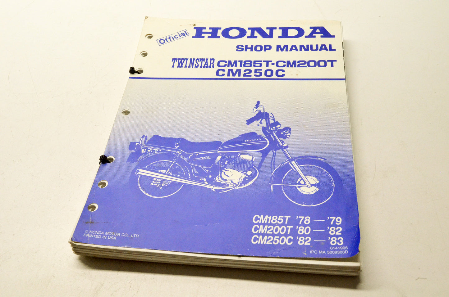 OEM Honda 6141906 Twinstar CM185T 78-79 CM200T 80-82 CM250C 82-83 Shop Manual