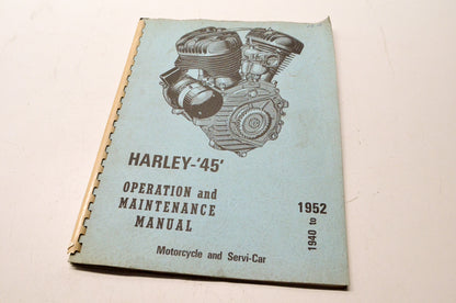 OEM Harley-Davidson 45 1940-52 Operation Maintenance Manual