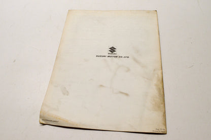 OEM Suzuki SR-8100-SUPPLEMENT Model GS550E Manual Supplement