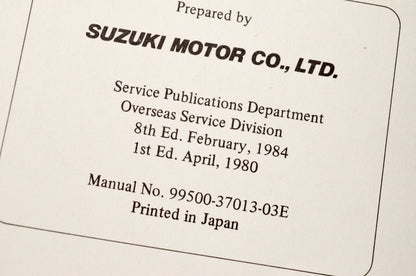 OEM Suzuki 99500-37013-03E GS750 TD SD Supplementary Service Manual