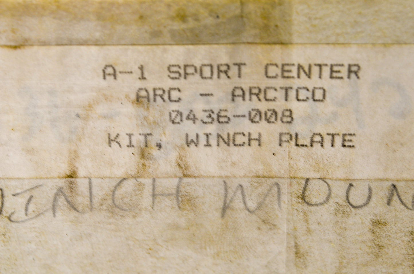 OEM Arctic Cat 0436-008 Winch Plate Kit NOS