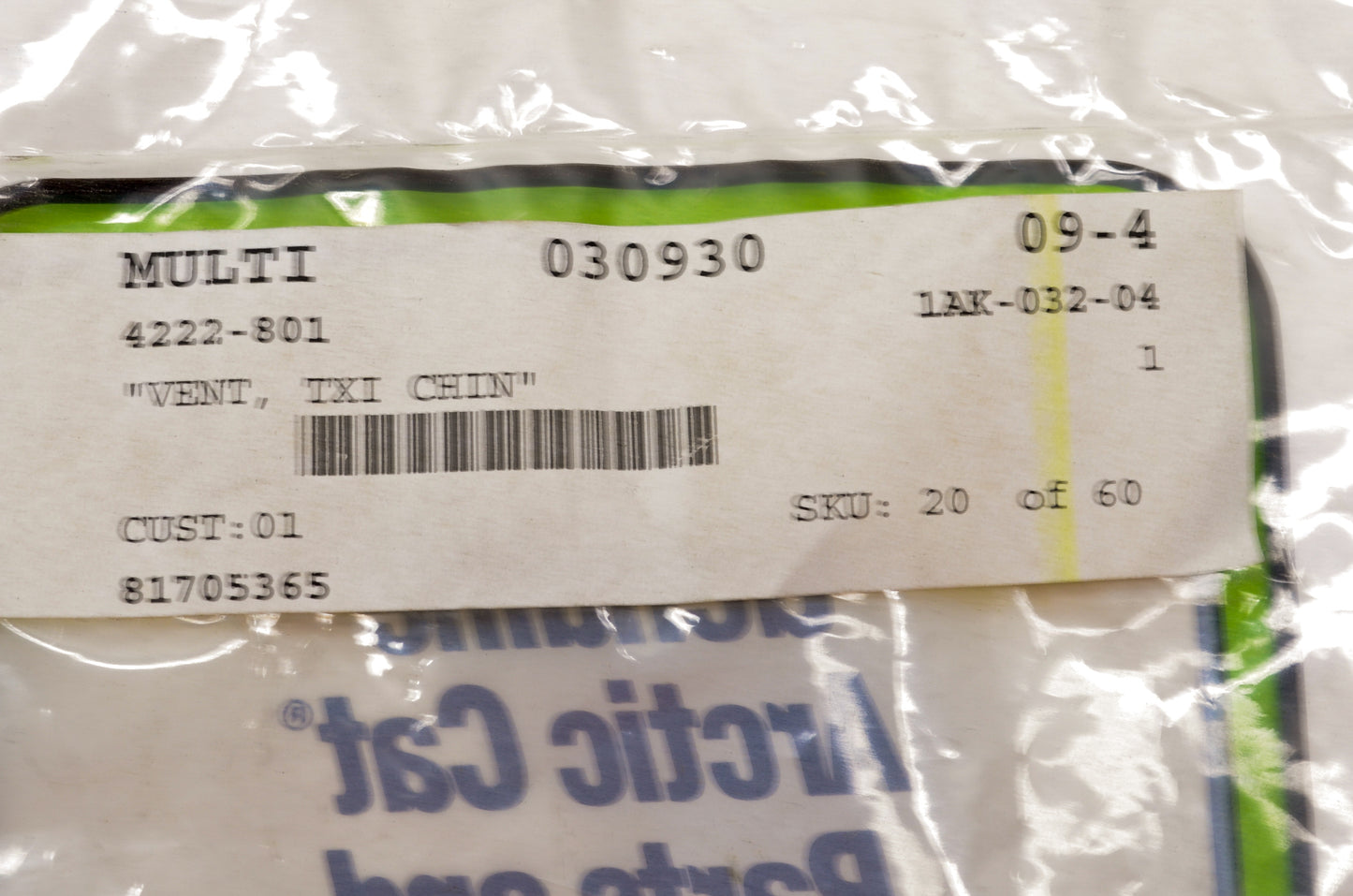OEM Arctic Cat 4222-801 TXI Chin Vent NOS