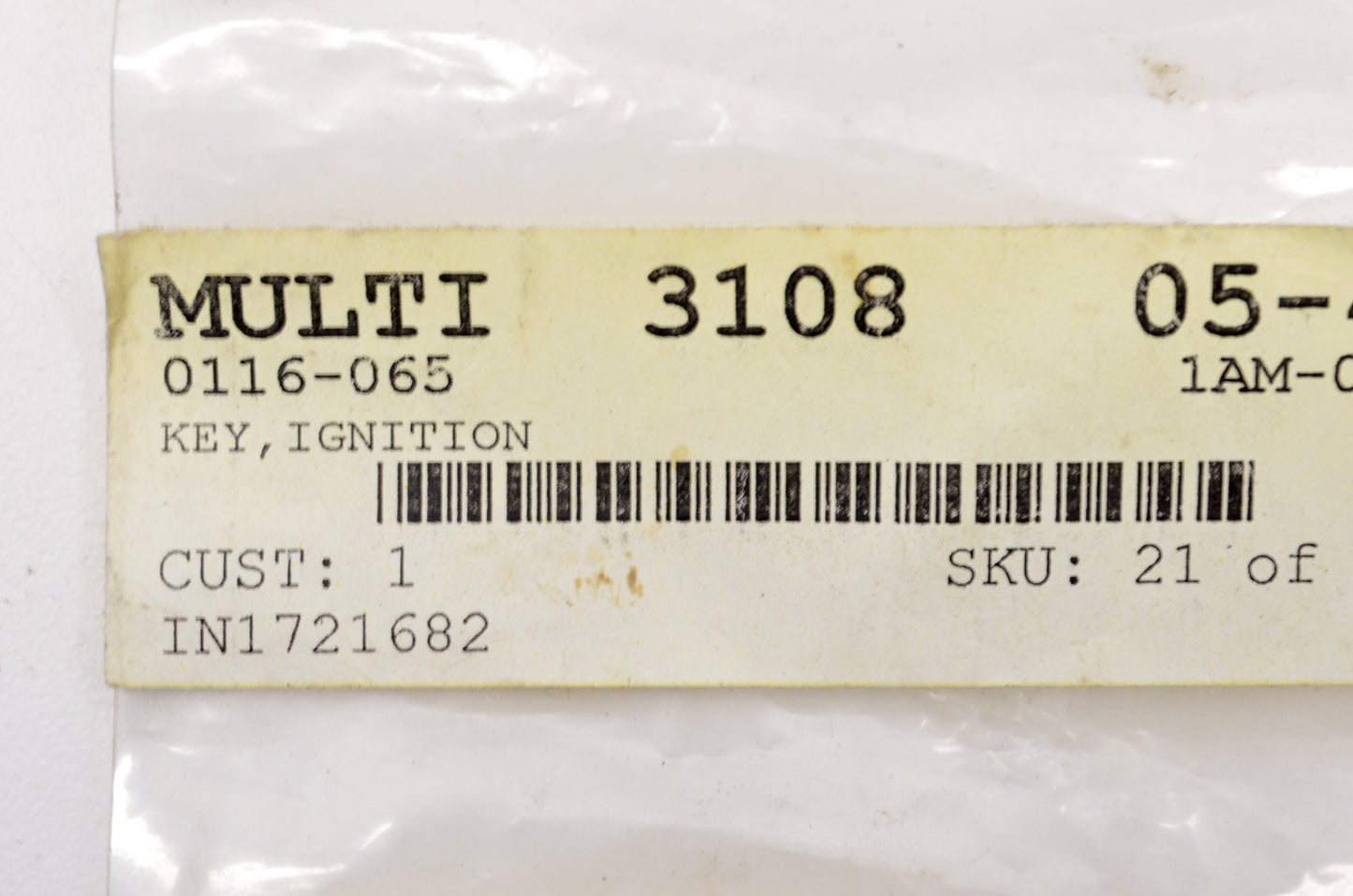 OEM Arctic Cat 0116-065 Ignition Key NOS