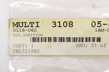 OEM Arctic Cat 0116-065 Ignition Key NOS