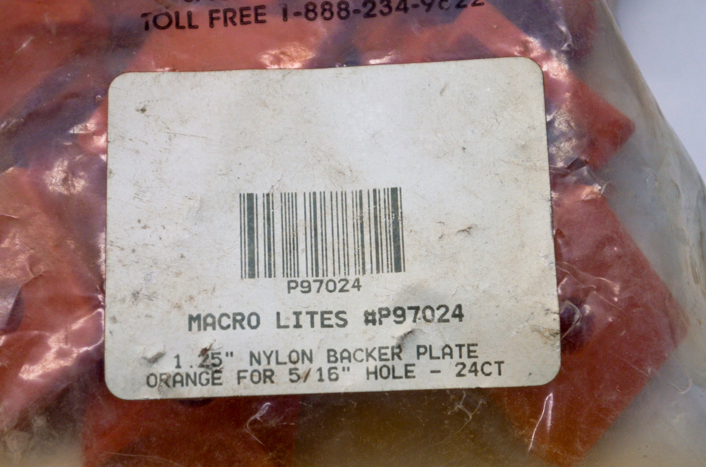 Accord Racing P97024 Orange 1 1/4" Nylon Backer Plates Qty 24 NOS