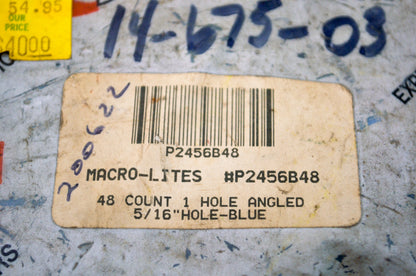 Saber P2456B48 1 Hole Angeled 5/16" Blue Qty 48 NOS