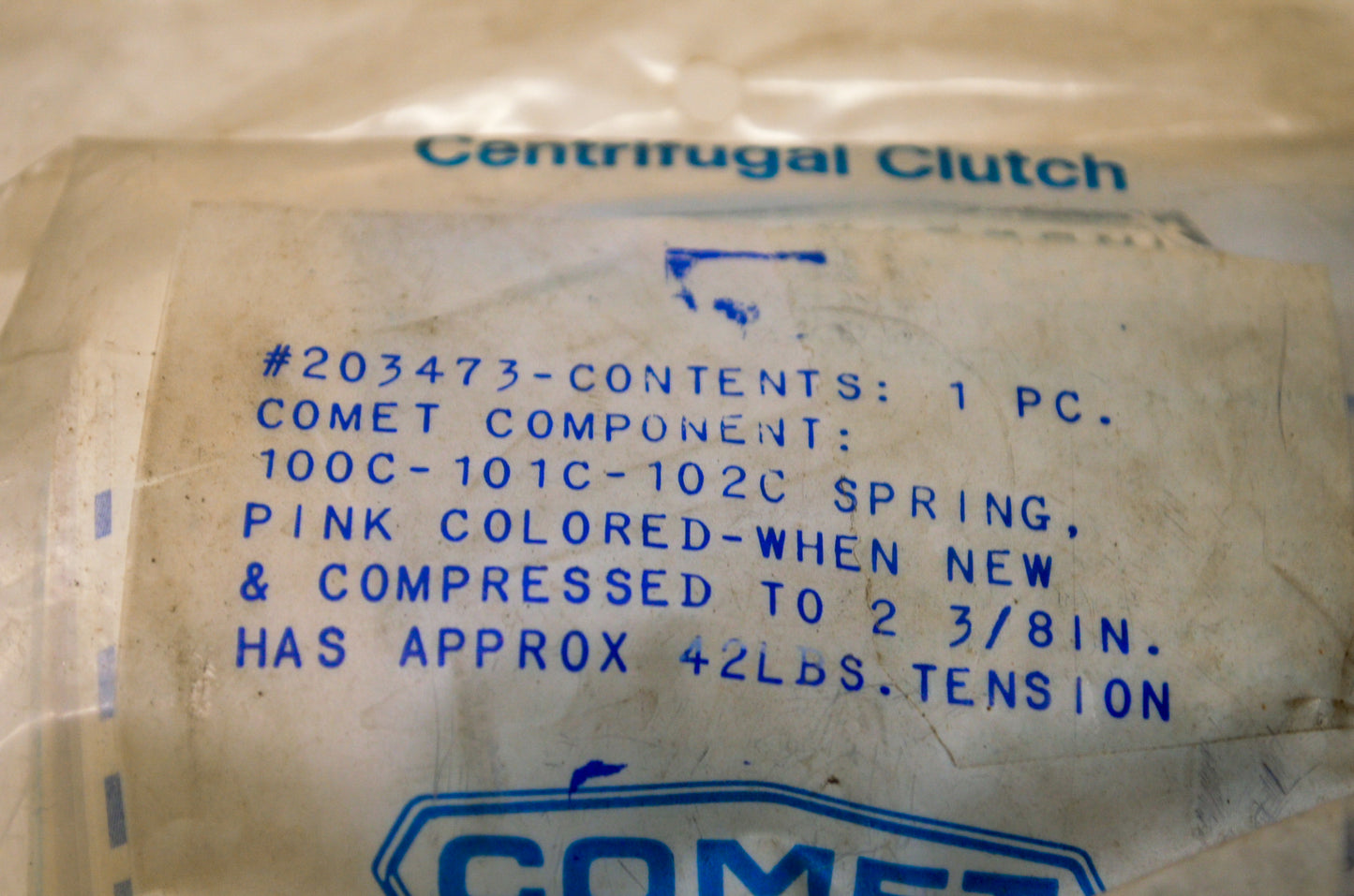 Comet 203473 Clutch Spring NOS