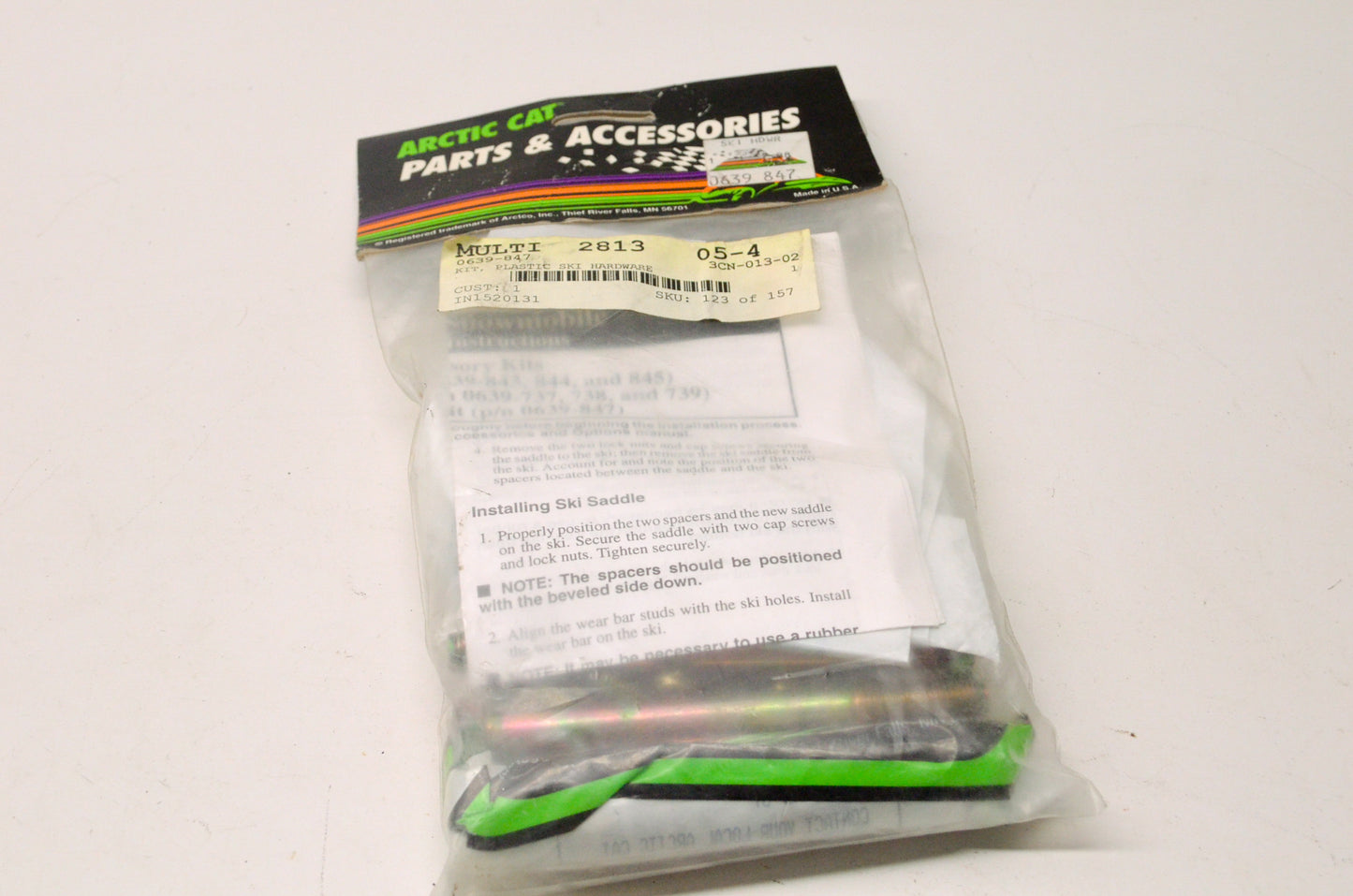 OEM Arctic Cat 0639-847 Plastic Ski Hardware Kit NOS