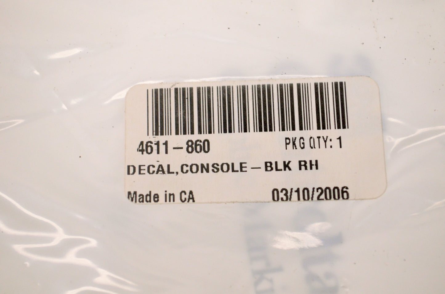 OEM Arctic Cat 4611-860 Right Console Decal NOS