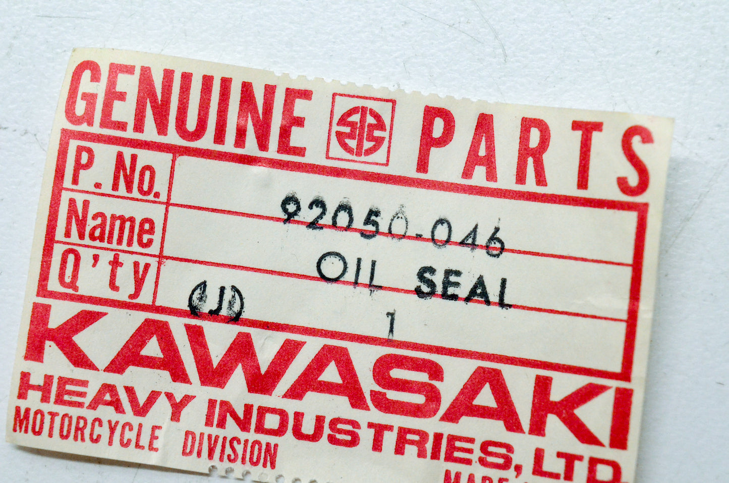 OEM Kawasaki 92050-046 Front Hub Oil Seal NOS