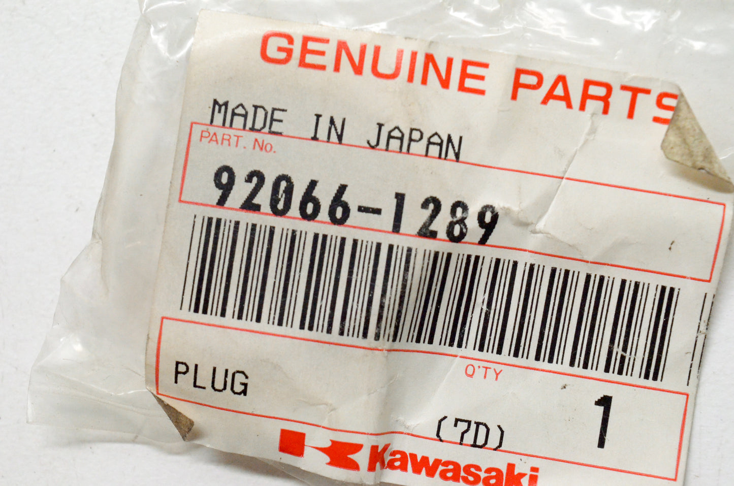 OEM Kawasaki 92066-1289 Plug NOS