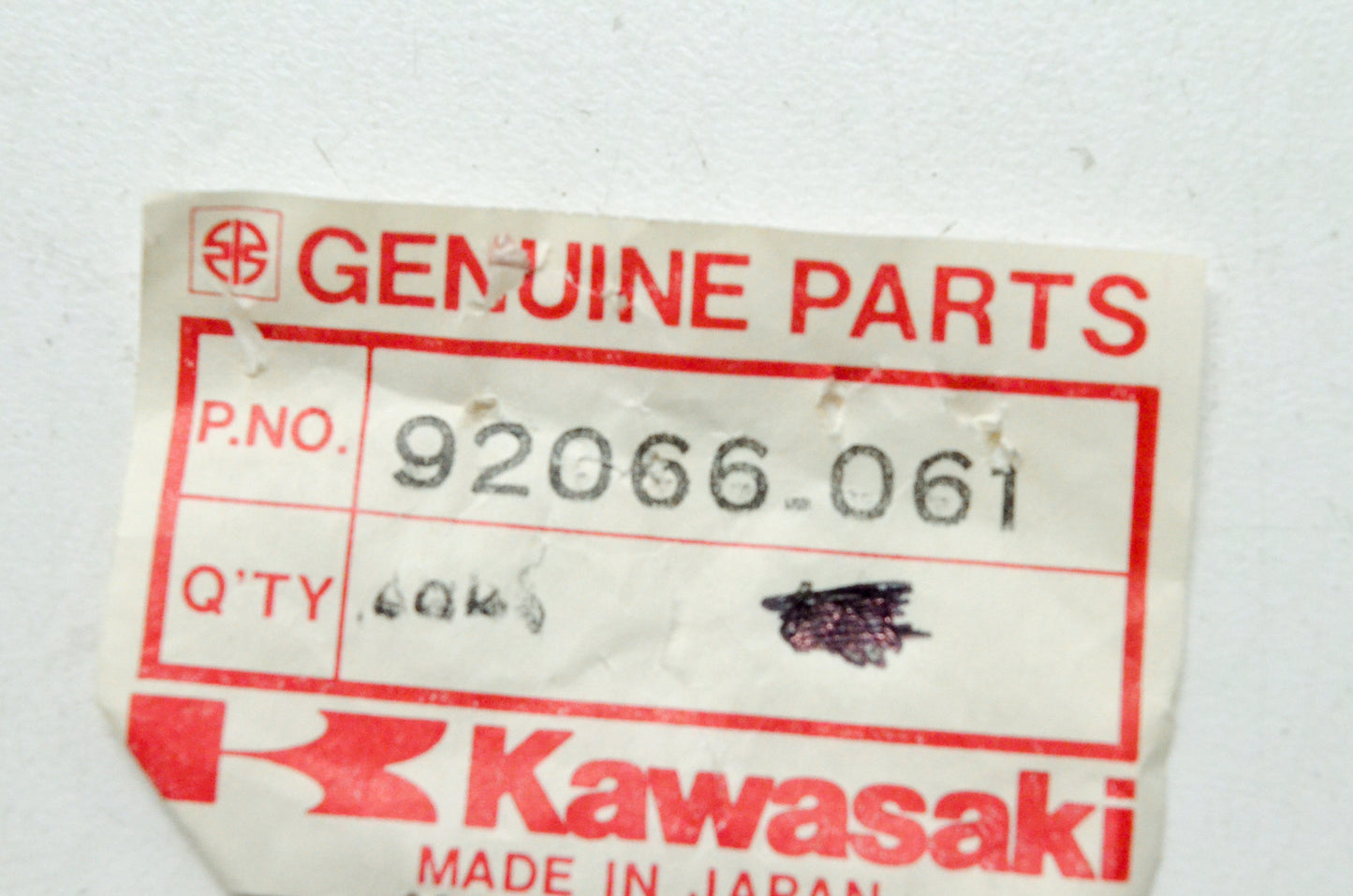 OEM Kawasaki 92066-061 Kickstarter B Plug NOS