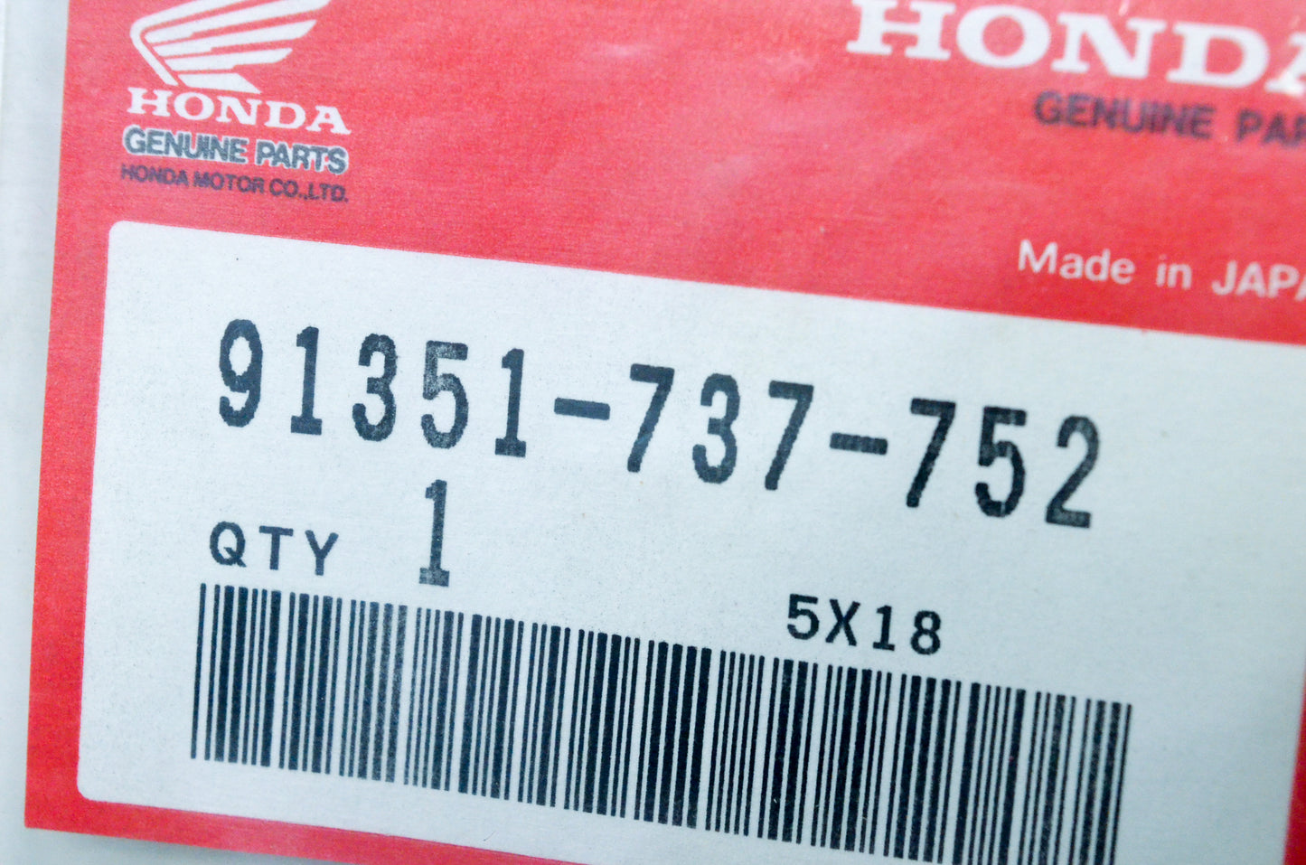 OEM Honda 91351-737-752 Rotary Case O-Ring NOS