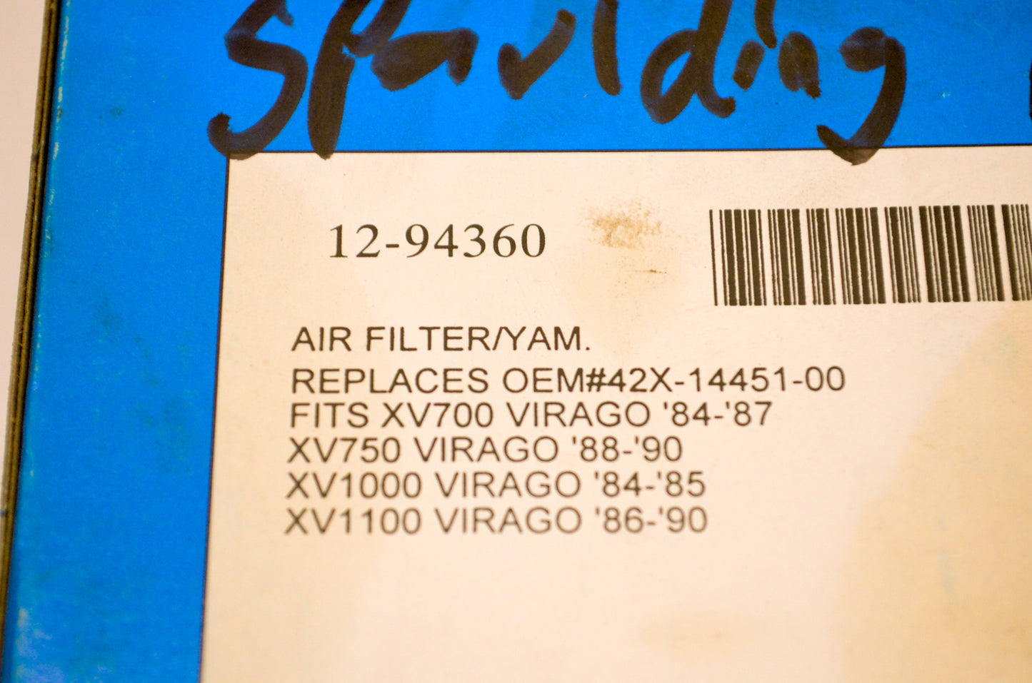 Emgo 12-94360 Air Filter NOS