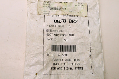 OEM Arctic Cat 0670-082 Carburetor Boot Box Extension NOS