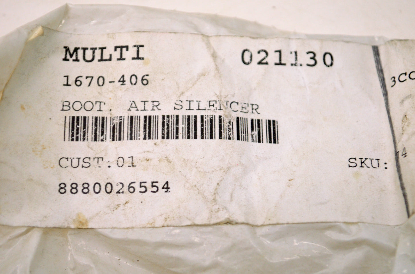 OEM Arctic Cat 1670-406 Air Silencer Boot NOS