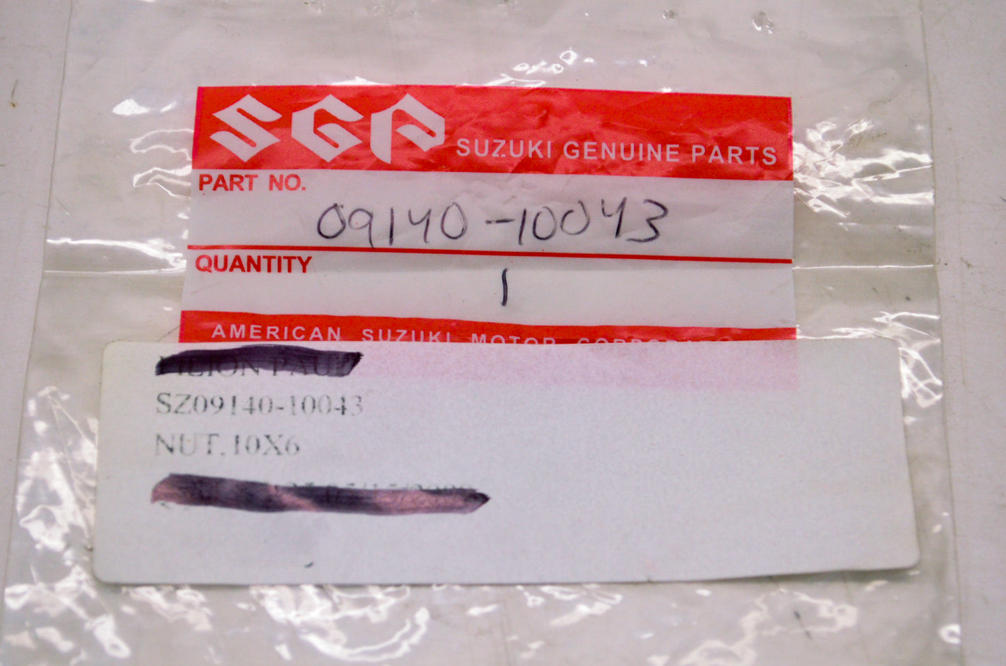 OEM Suzuki 09140-10043 Nut NOS