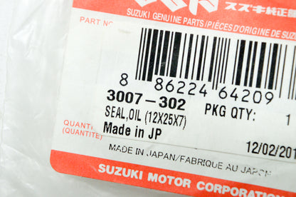 OEM Suzuki 3007-302 12x25x7 Oil Seal NOS