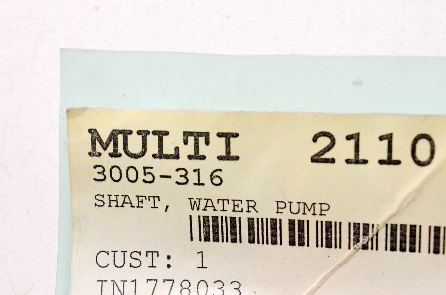 OEM Arctic Cat 3005-316 Water Pump Shaft NOS