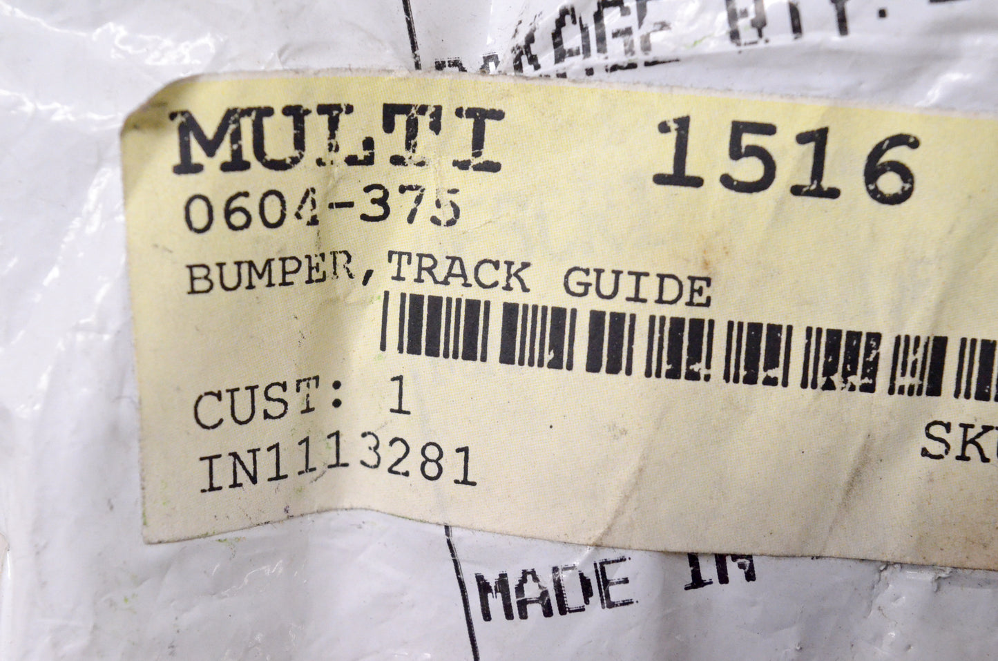 OEM Arctic Cat 0604-375 Track Guide Bumper NOS