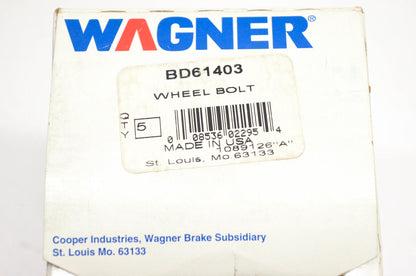 Wagner BD61403 Black Wheel Lug Studs Qty 5 NOS