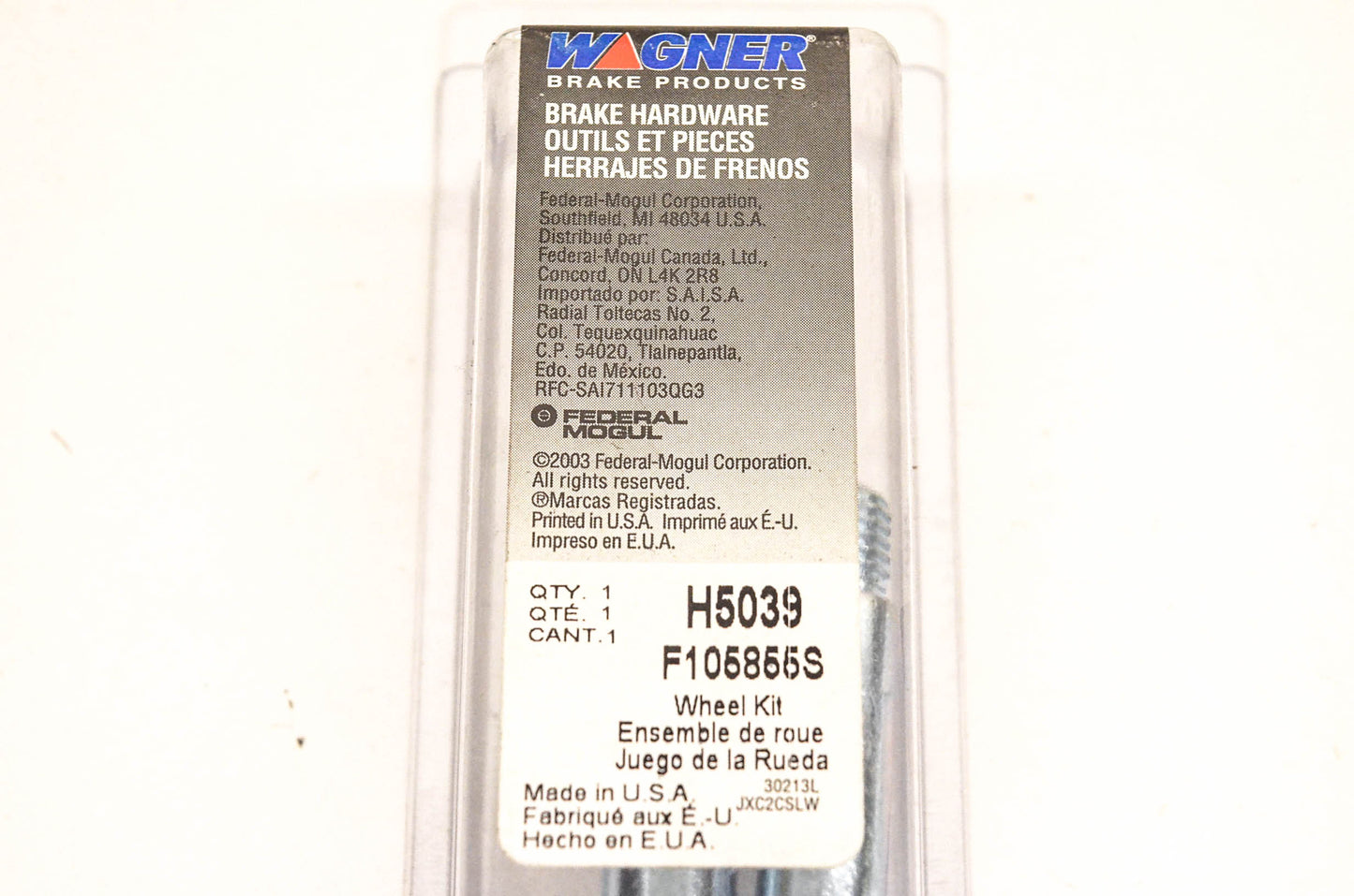 Wagner H5039, F105855S Disc Brake Caliper Pins Qty 2 NOS