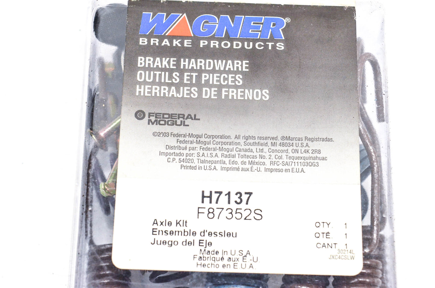 Wagner H7137, F87352S Drum Brake Hardware Kit NOS