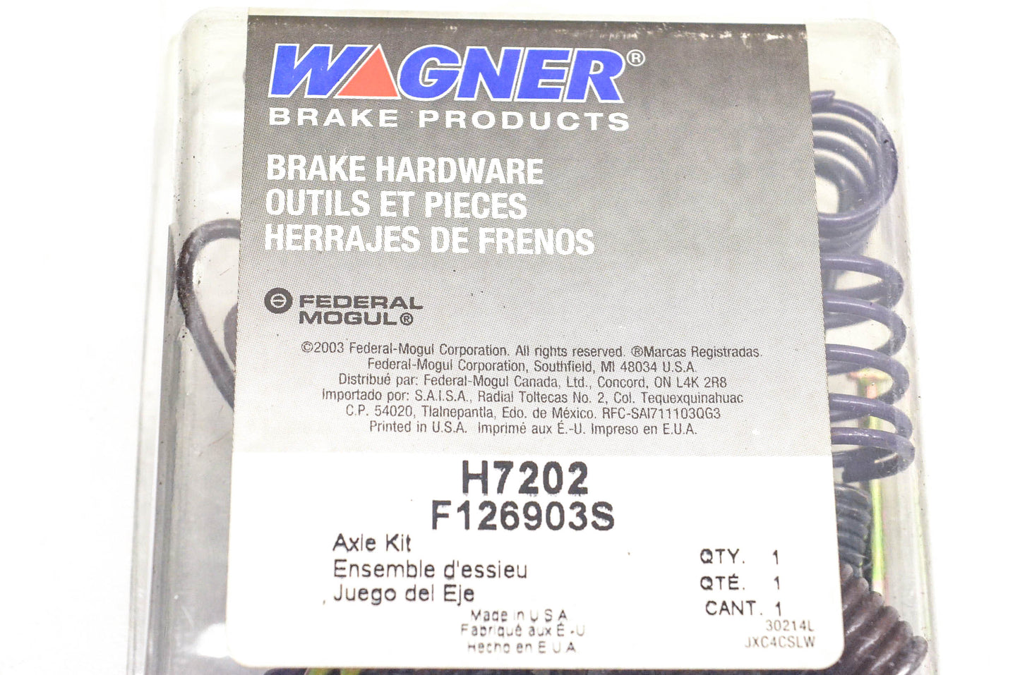 Wagner H7202, F126903S Drum Brake Hardware Kit NOS