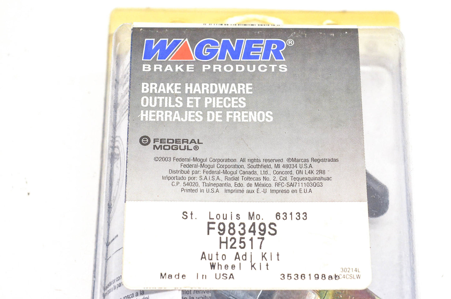 Wagner H2517, F98349S Drum Brake Self Adjusting Cable Kit NOS