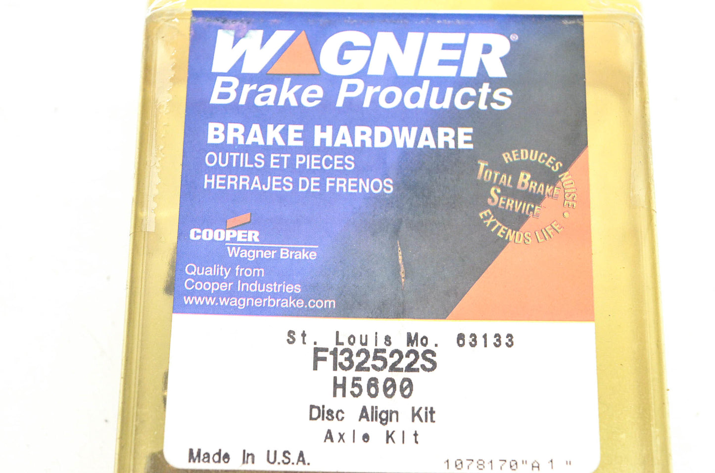 Wagner F132522S, H5600 Disc Brake Align Kit NOS