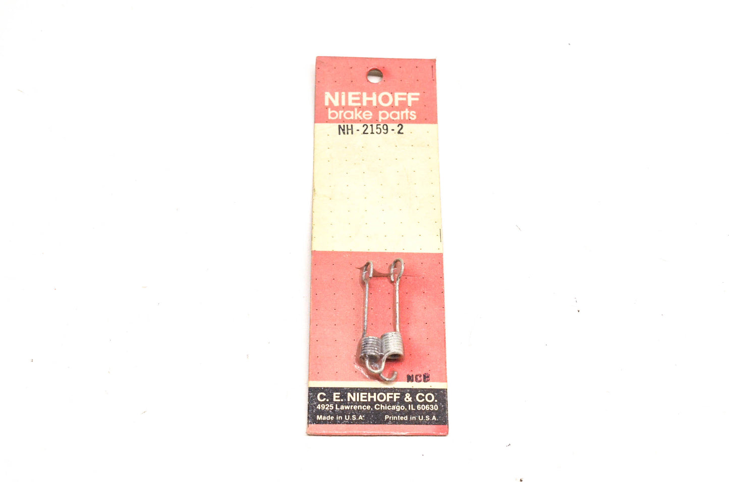 Niehoff 2159-2, NH-2159-2 Brake Spring Hardware Kit NOS